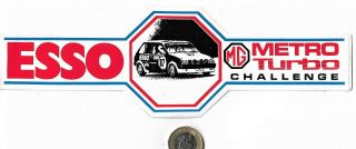 Rare Large Complete Esso Mg Metro Turbo Challenge Sticker