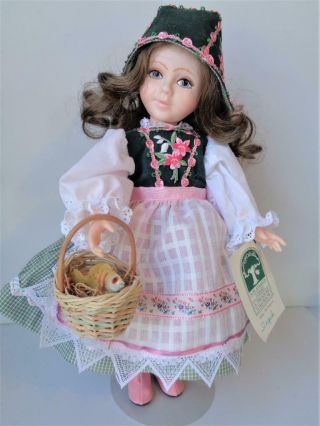 Rare Robin Woods Ingrid A 14 " German Doll With Tag & Fish Basket No Box