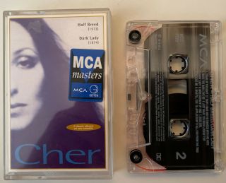 Rare Cher 2 On 1 Albums Cassette Dark Lady & Half Breed Mclc 19209