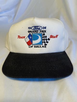 Rare Vintage 1994 Ford Grand Prix Of Dallas Race Staff Hat Snapback White