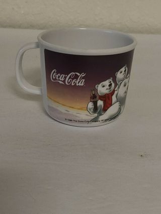 Vintage Gibson Everday Plastic Coffee Cup/mug 1998 Coca - Cola Polar Bears Rare