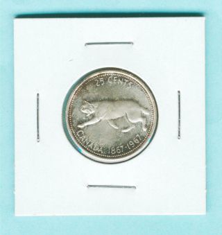 1967 Silver Centennial Canada 25 Cents Quarter RARE ROTATED DIE Error 2