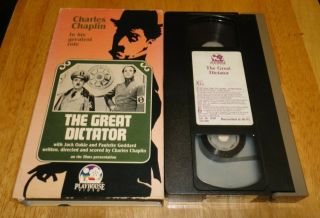 The Great Dictator (vhs,  1940) Charlie Chaplin War Comedy Satire Rare