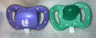 Vintage The First Years One Piece Pacifiers Rare Purple& Green