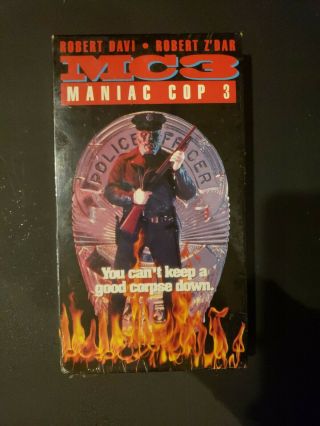 Mc3 - Maniac Cop 3 1993 Rare Hi - Fi Horror,  Action,  Uav Video Vhs