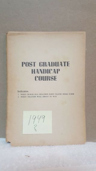 " Rare " 1949 ?? Post Graduate Handicap Course Paperback /