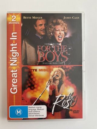 The Rose,  For The Boys (2 Disc Dvd) Region 4 Bette Midler Rare Oop Like