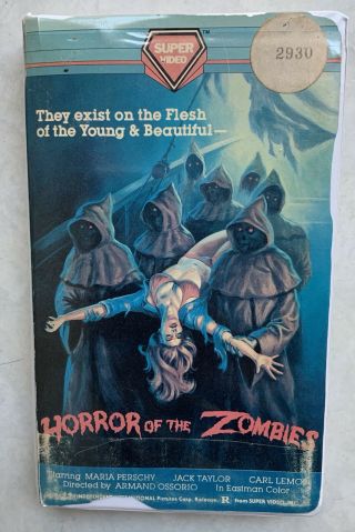 Horror Of The Zombies 1988 Cut Box Clamshell Vhs Tape Video Rare Gore