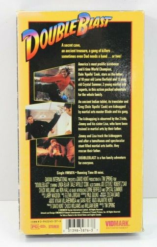 Double Blast VHS Rare Cult Action Martial Art Vidmark Dale Apollo Cook 90s Ninja 2