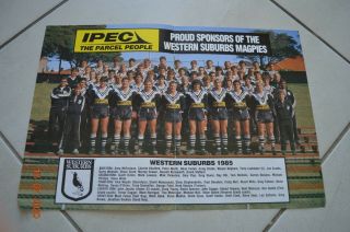 Wests Magpies Rare Vintage 1985 Pin Up Poster