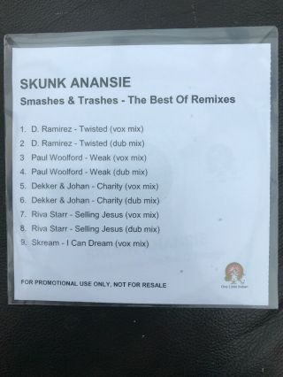 Rare Skunk Anansie Cd Smashes & Trashes The Best Of Remixes 9 Track Uk Promo