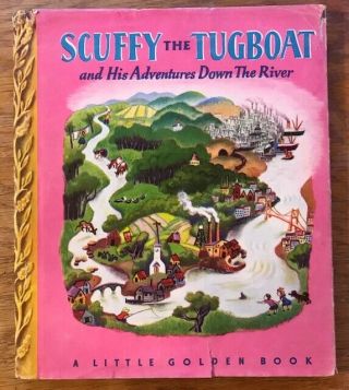 Scuffy The Tugboat - Rare Little Golden Book 30 From 1946 - With Dust Jacket