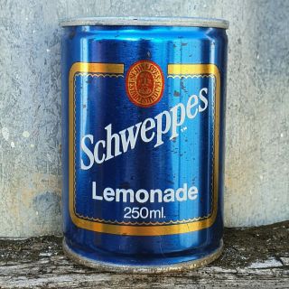 Rare Schweppes Lemonade Pop - Top Soft Drink Can (250ml,  Steel) 1970 