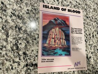 Island Of Blood Vhs Promo Ad Slick 1982 Applause Rock N Roll Horror Rare Cult