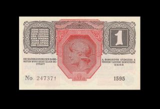 1916 Austria 1 Krone Banknote Rare ( (gem Unc))