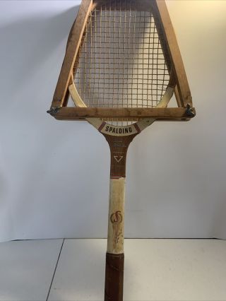 Vintage 1960s Wooden Pancho Gonzales Signature Spalding Tennis Racquet Rare