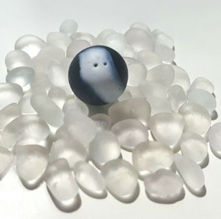 Nova Scotia Beach Sea Glass - Rare Black & White W/ Holes & Tiny Whites