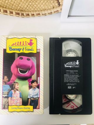 Barney and Friends Caring Means Sharing (VHS,  1992) Rare HTF Video Children ' s 2