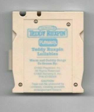 Vintage 1992 Rare Teddy Ruxpin Lullabies Cartridge Tape Playskool No Book