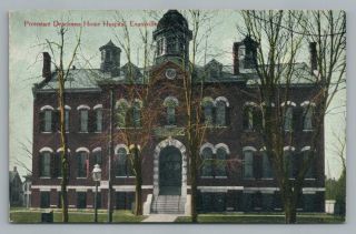 Protestant Deaconess Home Hospital Evansville Indiana Rare Antique Postcard 1910