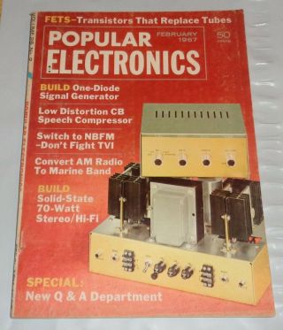 Rare Popular Electronics February 1967 Complete Issue 124 Pages