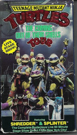 Teenage Mutant Ninja Turtles The Coming Out Of Their Shells Tour Vhs Rare