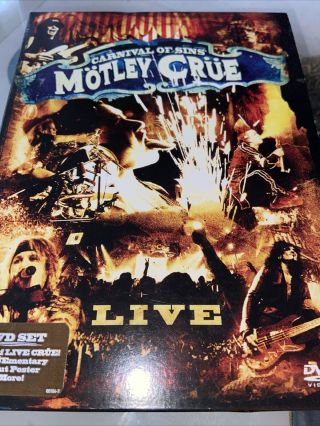 Motley Crue Carnival Of Sins Live Dvd 2005 2 - Disc Set Rare W/slipcover & Poster