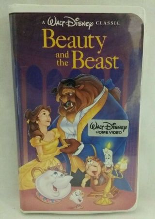 Rare Beauty And The Beast (vhs,  1992) Black Diamond Edition W Walt Disney Seal
