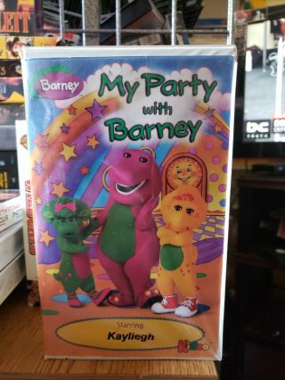 My Party With Barney Starring Kayliegh Rare Custom Vhs (1998,  Kideo Video)