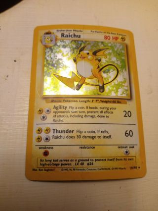 Pokemon Tcg - - Raichu 14/102 - Base Set - Rare Holo Unlimited - Hp