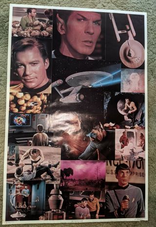 Star Trek Poster Vintage 1976 Collage 3382 William Shatner Leonard Nimoy Rare