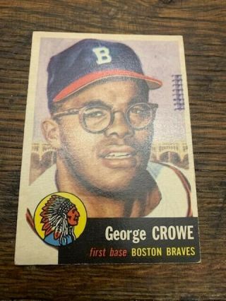 1953 Topps Baseball Cards 3 George Crowe - Boston Braves Rare Vintage