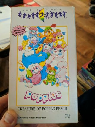 Popples: Treasure Of Popple Beach Vhs 1986 Family Animation Vhs Rare