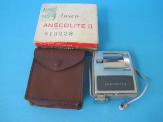 Vintage Ansco Camera Anscolite Ii Bc Flash Unit And Case Rare