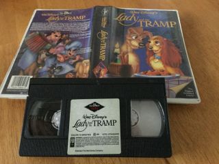 Lady And The Tramp Disney Classics Black Diamond Case Rare Paper Label Vhs 582