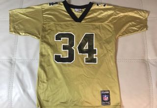 Rare Reebok Ricky Williams Orleans Saints Gold Jersey Youth Large Fair