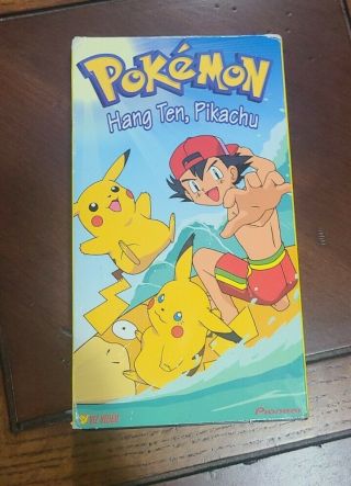 Pokemon Volume.  22: Hang Ten,  Pikachu (vhs,  2000) Team Rocket Goes Surfing.  Rare