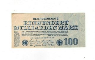 Xxx - Rare 100 Billion Mark Weimar Inflation Banknote 1923 Fine Con