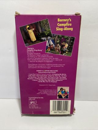 Barney & The Backyard Gang Barney’s Campfire Sing - Along VHS Tape rare 3
