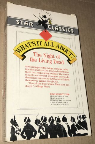 1985 Star Classics The Night of the Living Dead VHS Rare Big Box Cover Vintage 2