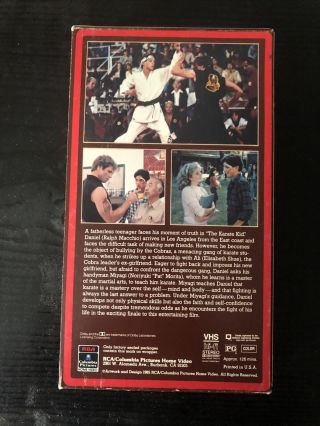 The Karate Kid VHS Release Rare RCA side slide Case 2