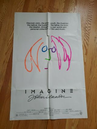 John Lennon,  Imagine,  27x41 ",  Poster,  Rare,  Movie Company Promo