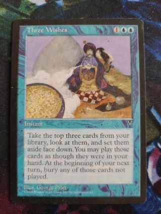 Mtg - Three Wishes - Visions - Rare Ex/nm - Single Card