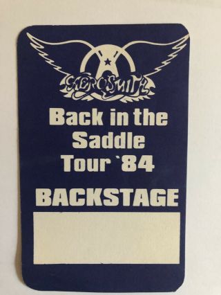 Rare Reprint Promo Card Aerosmith Back In The Saddle Tour 1984 Backstage Pass