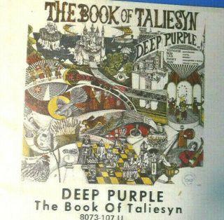 Deep Purple - The Book Of Taliesyn 8 Track Tape Rare - Blackmore Lord Paice Evans
