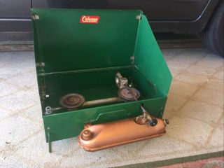 Rare Coleman 425b Camp Stove With Copper Tank 1954 - 58 Vintage
