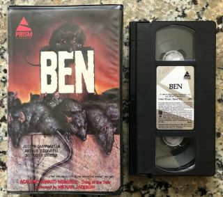 Ben (1972) Vhs Horror Killer Rat Rare Clam Prism Entertainment