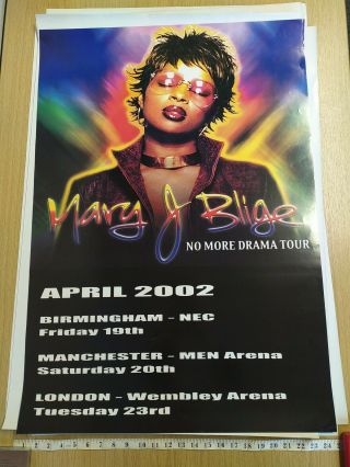 Mary J Blige 2002 Tour No More Drama Rare Retro Quality Poster Music A1 Large