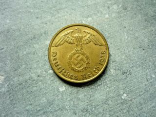 10 Reichspfennig 1938 (j) German Third Reich Rare Castorstefan Top