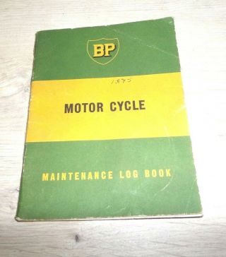 Bp Vintage Motor Cycle Maintenance Log Book Vintage Rare 50 